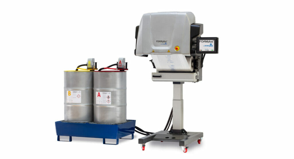 Eine Storopack-Maschine zum Verpacken mit Schaumpolster