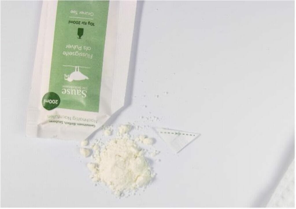 Sause verwendet bei seinen Sachets für seine neu entwickelte Flüssigseife in Pulverform das Barrierepapier Sappi AvantGuard Nature S.