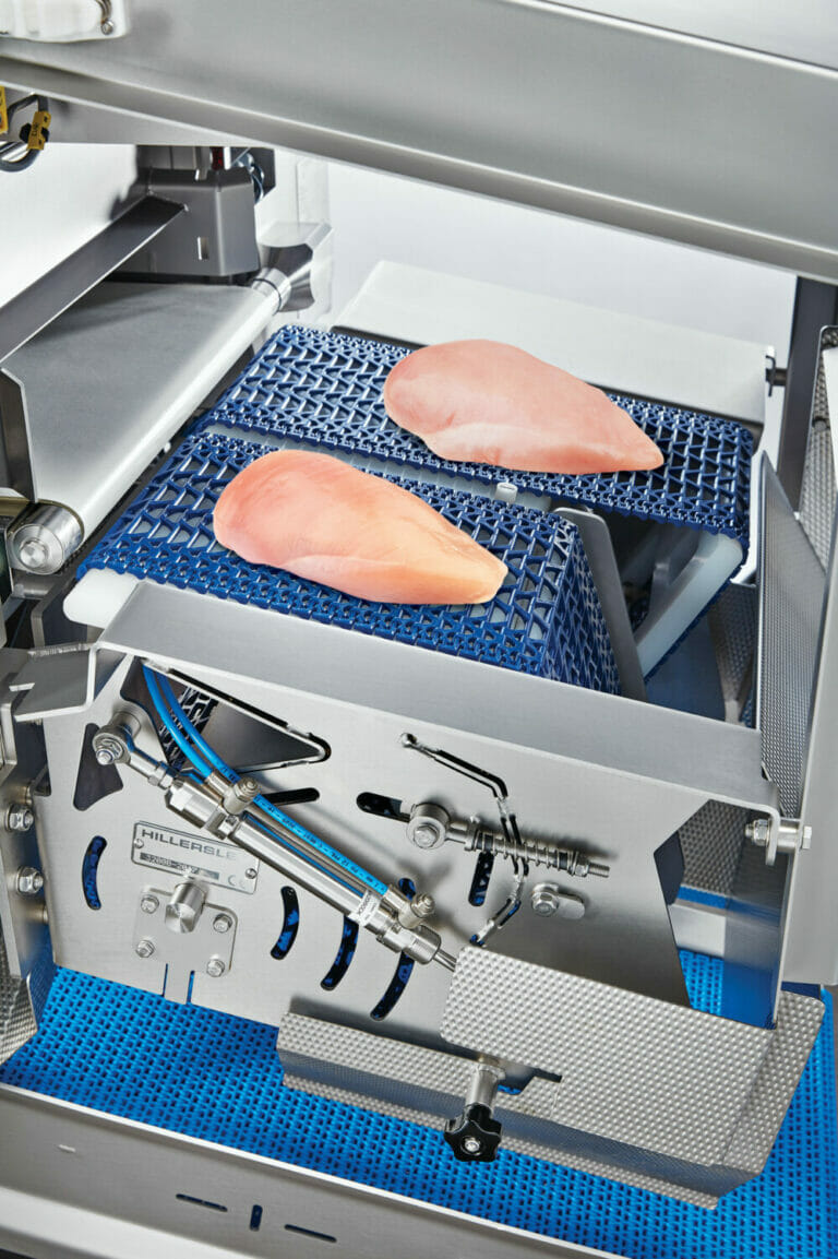 Besonders in Geflügelfleisch spürt das neue Röntgenprüfsystem IX-G2-F von Ishida Fremdkörper mit geringer Dichte auf.