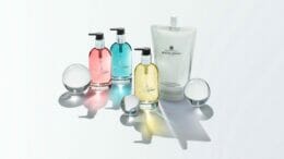 The refill programme of the Molton Brown brand includes refill packs for hand soap as well as refillable glass bottles.