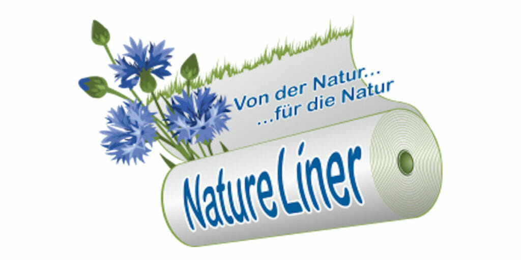 Bild einer Papierrolle mit der Aufschrift "Natur-Liner" und Kornblumen.