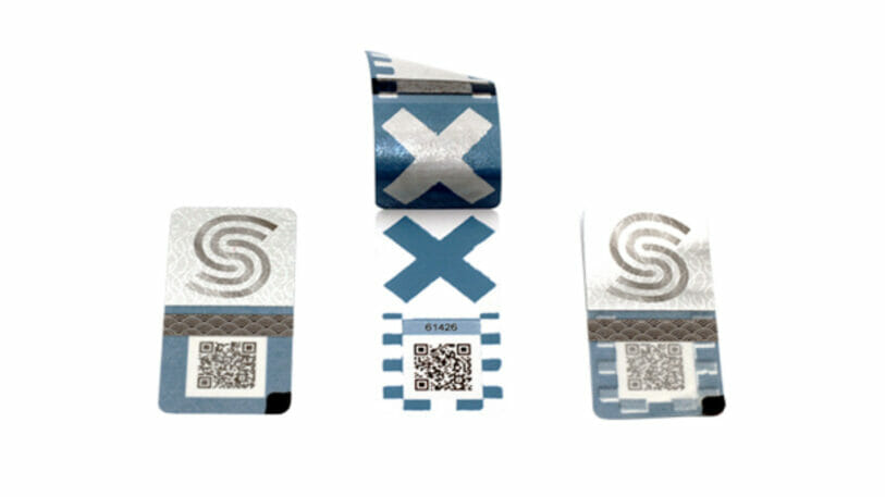 Bild von drei PaperVoid-Etiketten von Securikett