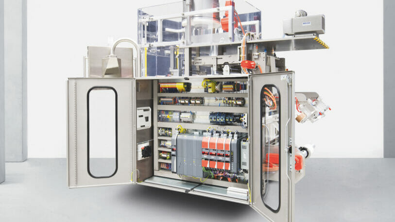 Picture of a packaging machine by SEW-Eurodrive.