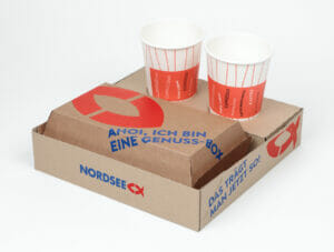 Bild eines To-Go-Trays mit Produkten von Nordsee