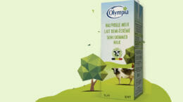 Bild mit einem hellgrünen Hintergrund und einer Milchkartonverpackung.