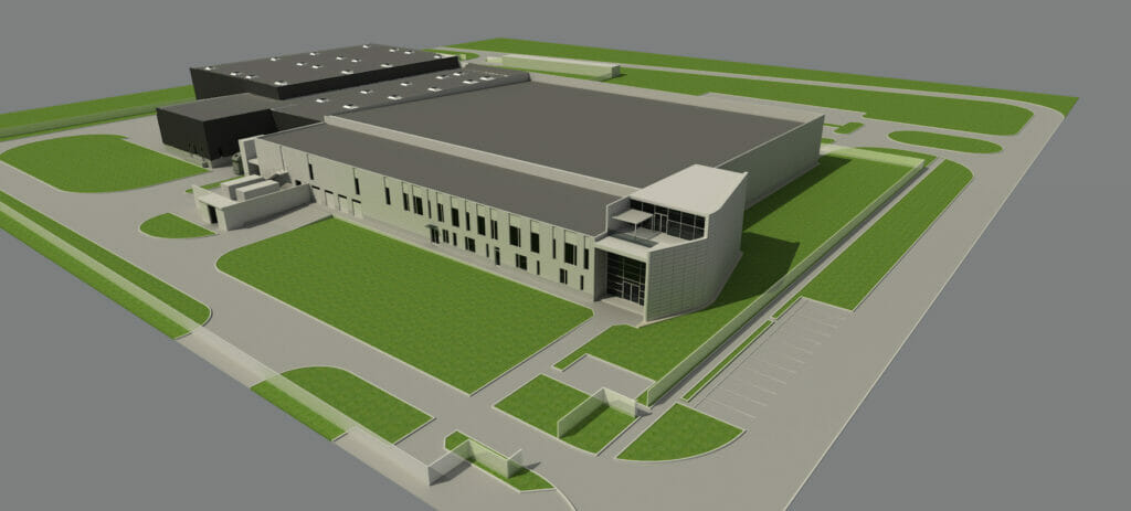 Animation eines Produktionsgebäudes