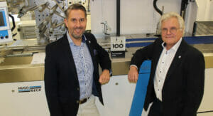 Die beiden Geschäftsführer von Hugo Beck Maschinenbau Timo Kollmann (li.) und Curt-Jürgen Raiser (re.).