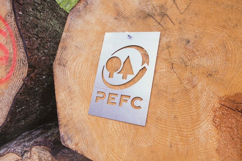 Picture of wood with the PEFC certification