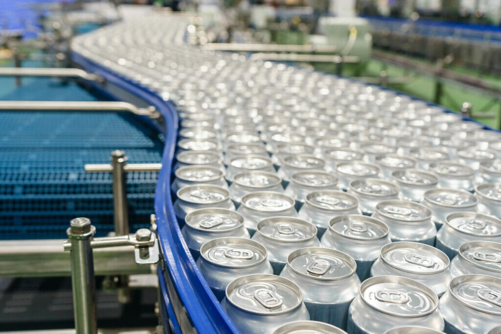 Production line of beverage cans