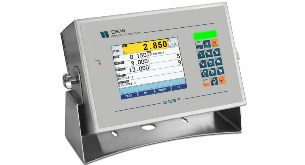 Bild von einem Gerät mit Touchscreen und verschiedenen Messangaben.