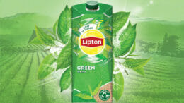 Bild von einem grünen Lipton Ice Tea Karton.