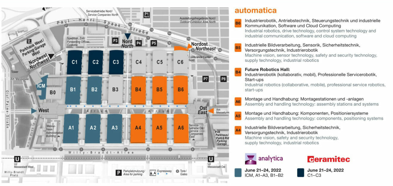 Automatica 2022 Hallenplan packaging journal