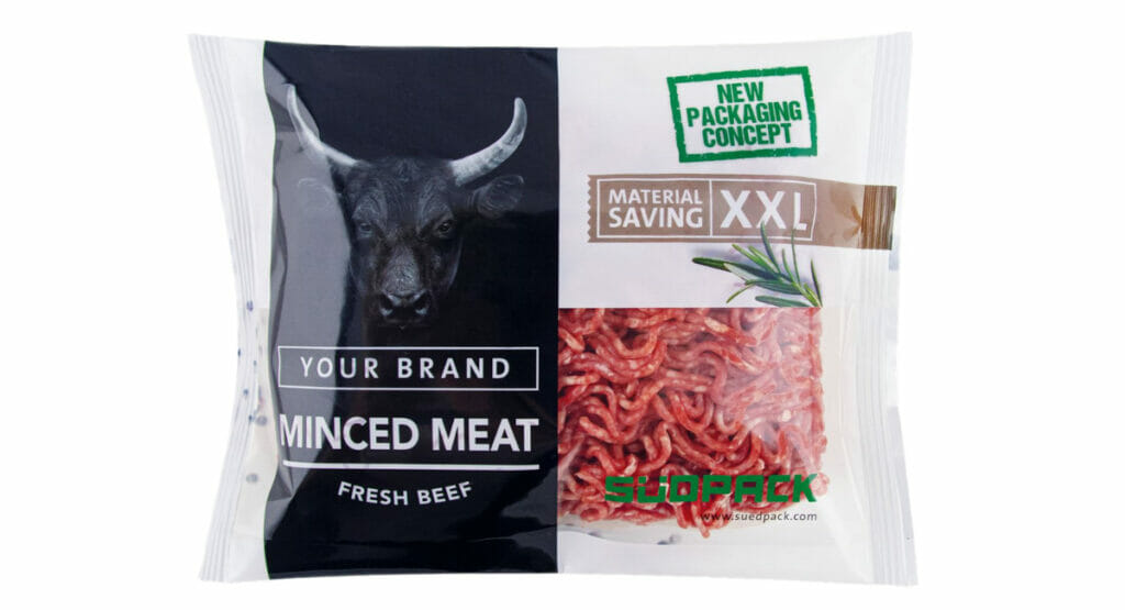 Bild von einer Flowpack Verpackung für Hackfleisch