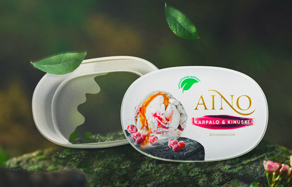 Image of an ice cream packaging made of mono-material