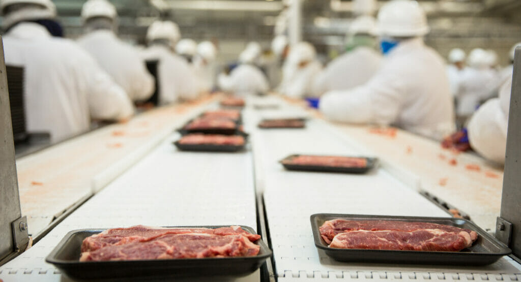 Bild von einer Produktionsstraße für Fleischprodukte