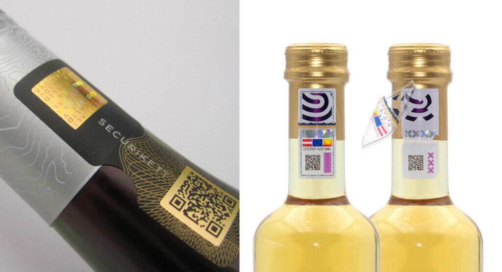 Image of labels on different bottles