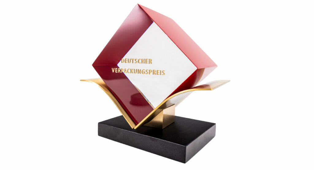Bild von der Trophäe des Deutschen Verpackungspreises