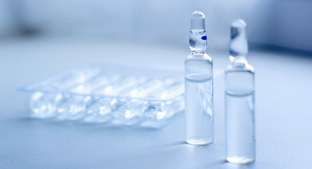 Image of clear glass ampoules