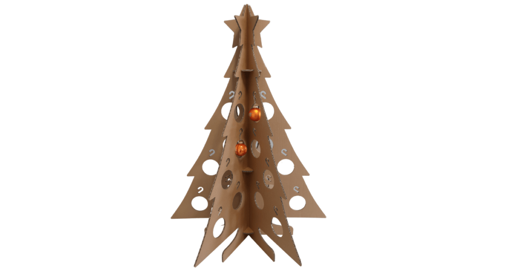 Bild von einem Weihnachtsbaumaufsteller aus Wellpappe