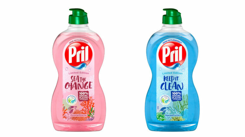 Bild von zwei Spülmittelflaschen der Marke Pril.
