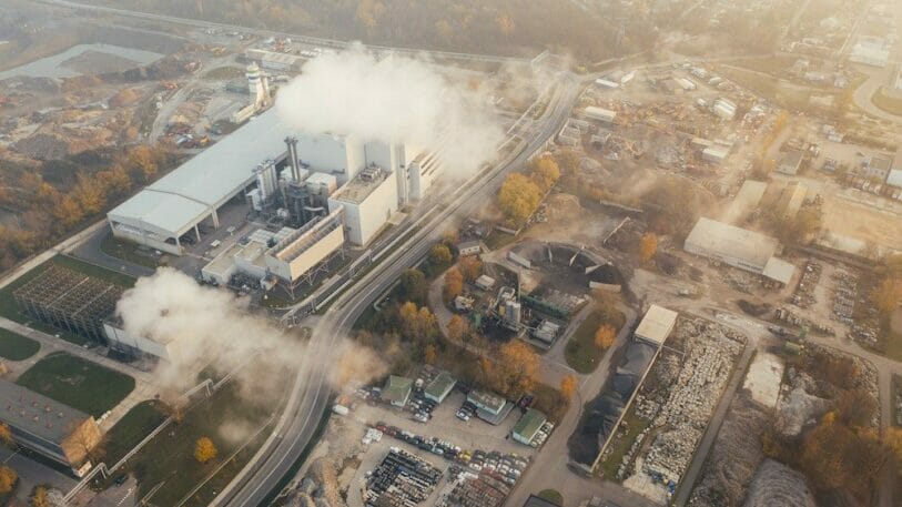 Luftaufnahme von einem Industriepark