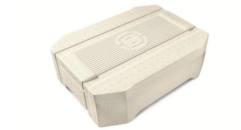 rEPS packaging made from 100% recycled material from the Yellow Bag