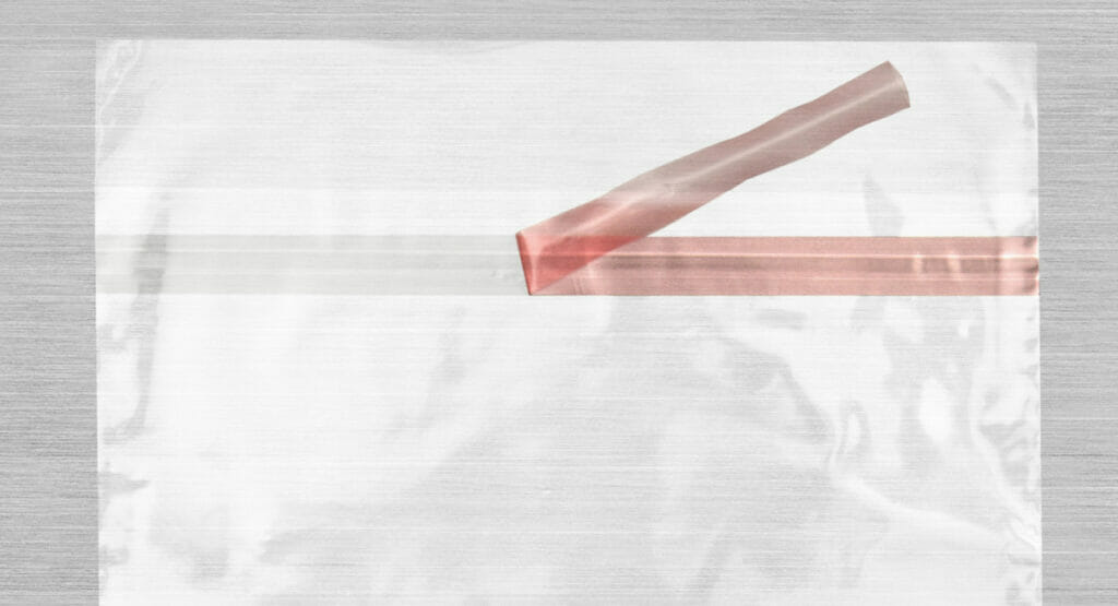 Picture of a film bag with sealing system