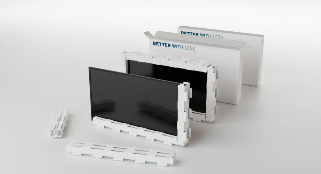 Das Füllmaterial von einer Gruppe von Designerinnen und Designern hat ersten Platz bei der Better with Less - Design Challenge von Metsä Board erreicht.