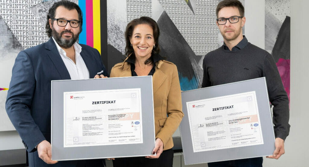 Druckerei Odysseus zertifiziert für Lebensmittelverpackungsdruck.