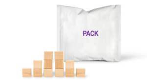 Mit PACK können Spielwaren und kleine Gegenstände in Papier verpackt werden.