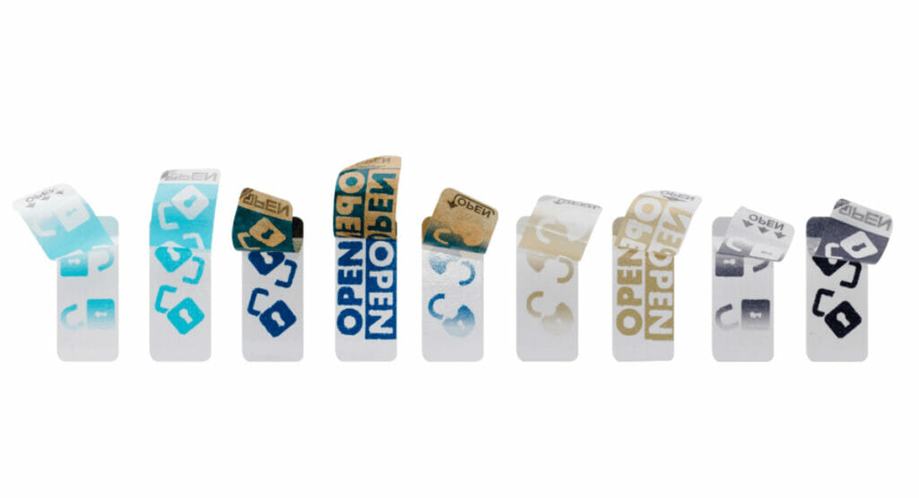 Die Papieretiketten kommen in unterschiedlichen Ausführungen je nach Wunsch