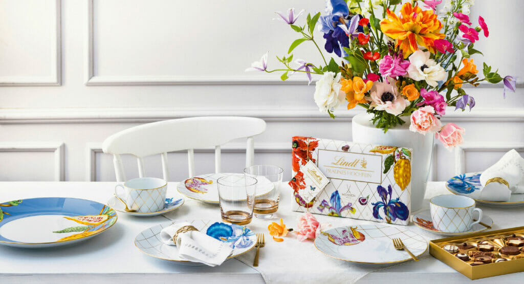 Für das Design der Lindt-Sonderedition hat sich Meissen an Naturabbildungen von Maria Sibylla Merian inspiriert.