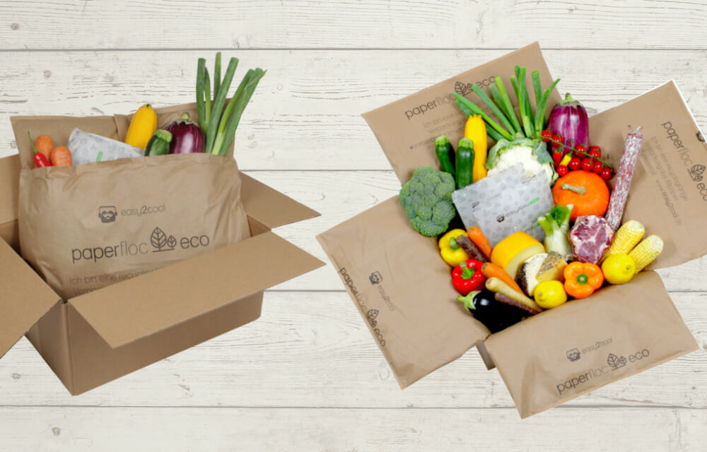 Die klimaneutralen paperfloc eco Systeme halten temperaturempfindliche Produkte kalt und können vollständig über das Altpapier entsorgt werden. (Bild: Easy2Cool GmbH)