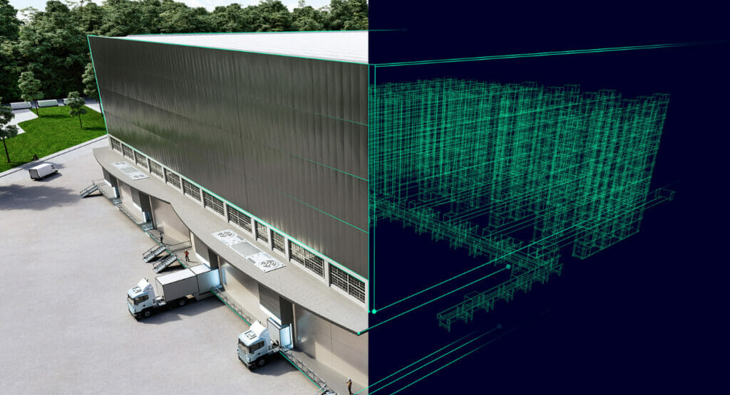 Siemens Digital twin of a logistics centre