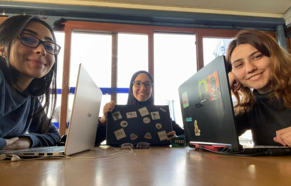 The students worked on the research project in six teams.