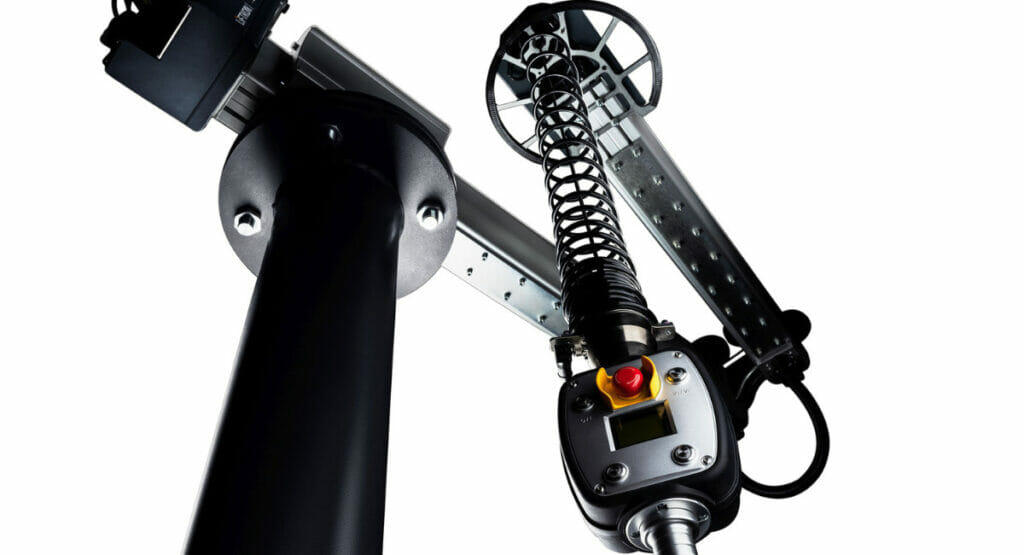 Der eBalanceLift unterstützt manuelle Hebe-, Senk- und Positionieraktionen beim Lastenhandling.