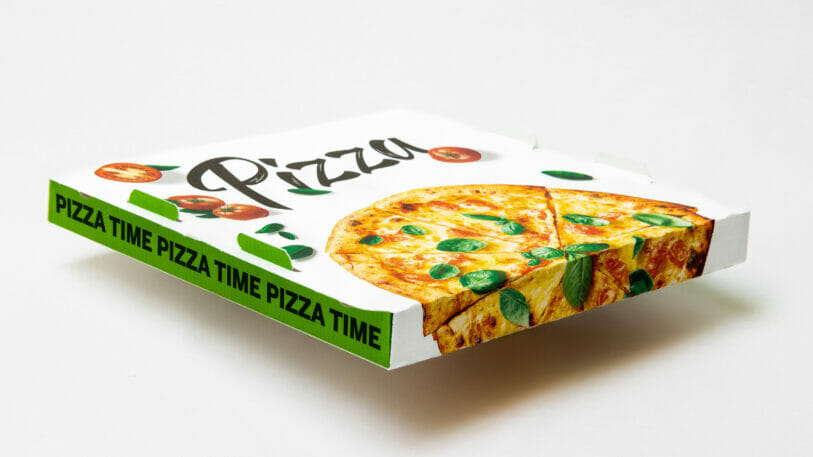 Der neue Pizzakarton soll laut Metsä Board der leichteste der Welt und umweltverträglich sein.