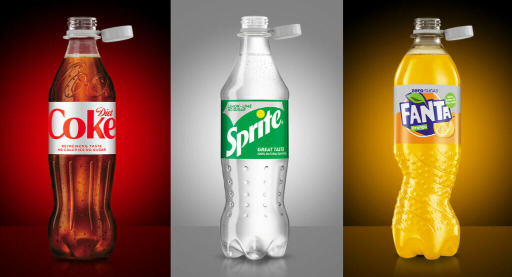 Coca-Cola stellt mit Sidel auf Tethered Caps um und reduziert das Gewicht.