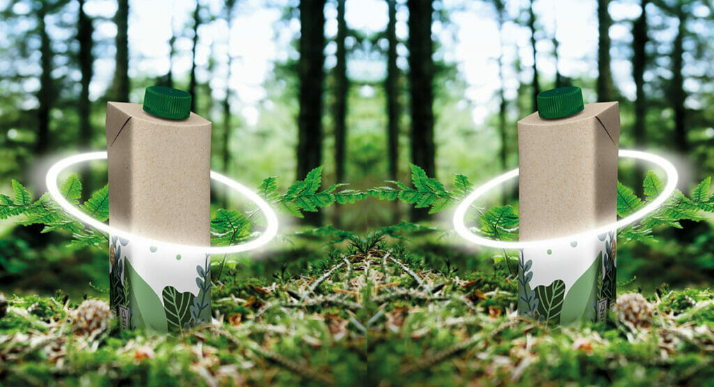 Die aseptischen Kartonpackungen von SIG sollen 2023 zu 90 Prozent aus Papierfaser bestehen