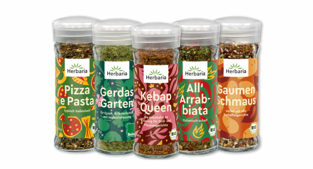 Herbaria Biogewürze in Glasverpackung