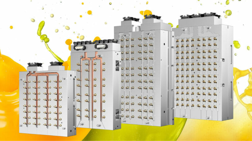 Multikavitätensysteme, ausgestattet mit der neuen Vf-Düsenserie von Oerlikon HRSflow, ermöglichen sehr kurze Zykluszeiten von 2,2 s bis 3,5 s.