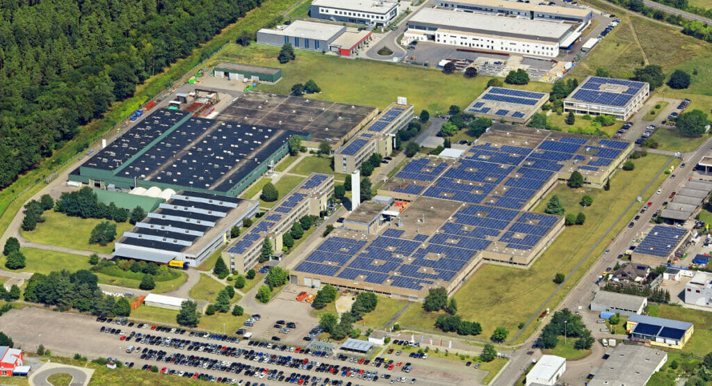 The IWK company premises in Stutensee just outside the city of Karlsruhe.