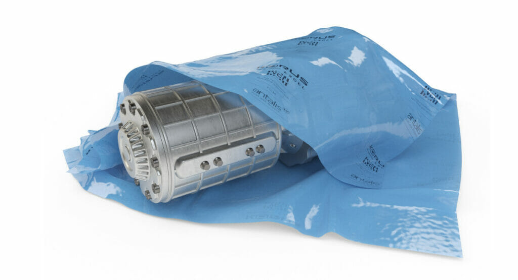 Die VCI-Folie von Korus schützt Produkte oder dient als Zwischenlage.