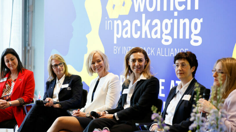On the podium (from left): Afsaneh Nabifar, Nadia Taylor, Marjo Halonen, Valentina Aureli, Gabi Bauer and moderator Nerida Kelton.