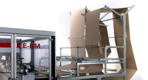 Die Komplettlösung von Emmeci verpackt E-Commerce-Waren in maßgefertigten Schachteln.