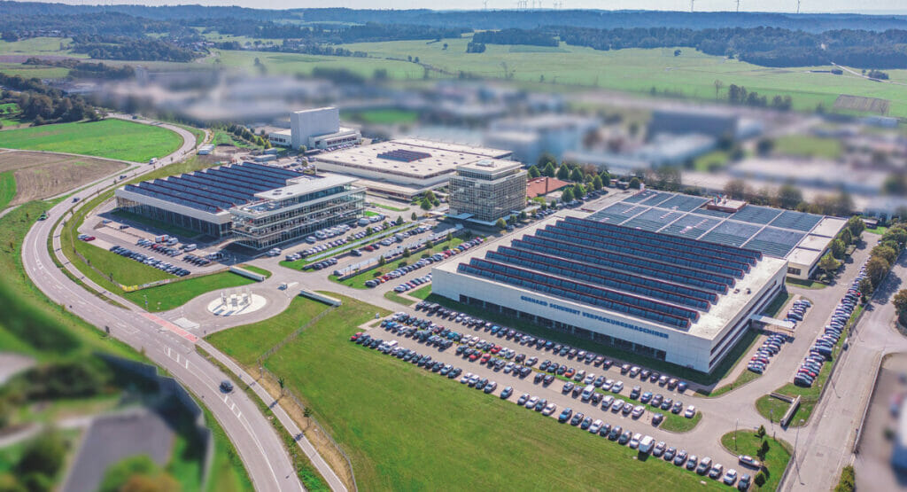 The company premises of Gerhard Schubert GmbH in Crailsheim with new office building and new assembly hall