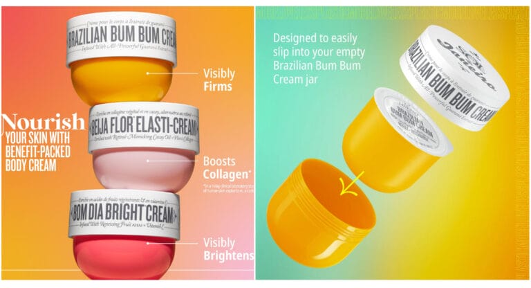 Farbenfroh und nachhaltig – mit diesem Mix überzeugt die Nachfüllverpackung von Brazilian Bum Bum Cream.