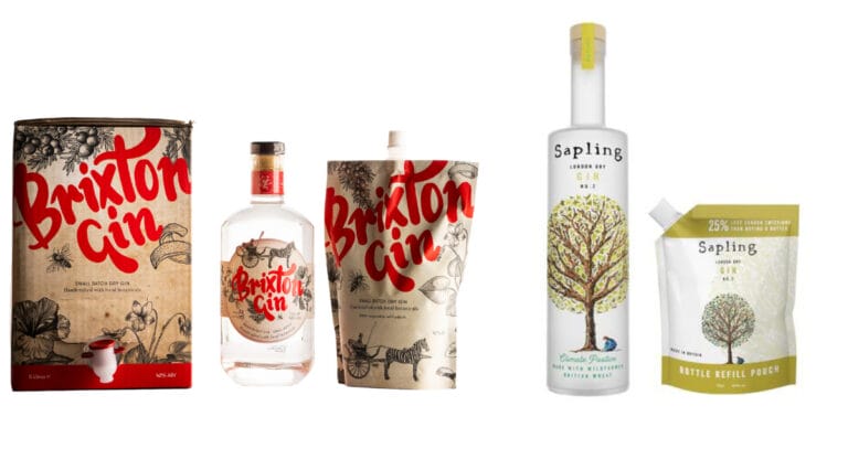 Hochwertige alkoholische Getränke werden auch in nachfüllbaren Verpackungen gekauft