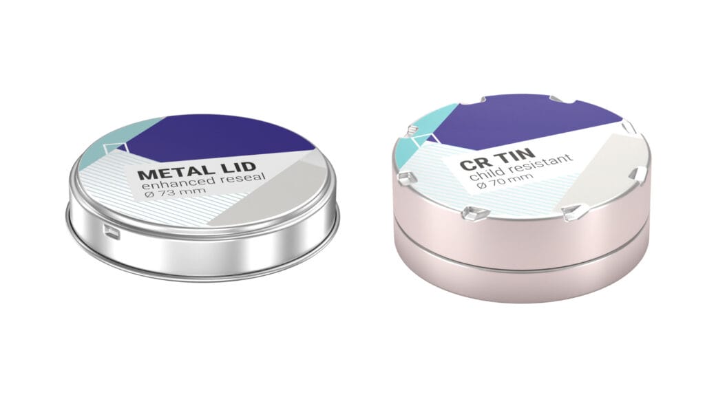 Der luftdichte Metalldeckel erhält Gold in der Kategorie Deckel und Verschlüsse, während die vollständig aus Metall gefertigten CR-Dosen mit Bronze für Prototyping ausgezeichnet werden. (Bild: Hoffmann Neopac)