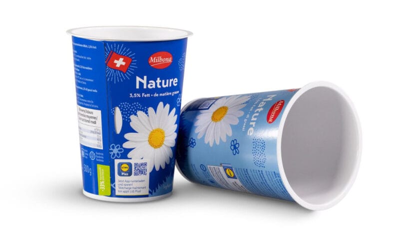 Die Molkerei Forster setzt für ihre 500-Gramm-Naturjoghurts der Marke Milbona ab sofort die selbsttrennenden Karton-Kunststoff-Kombinationen ein.